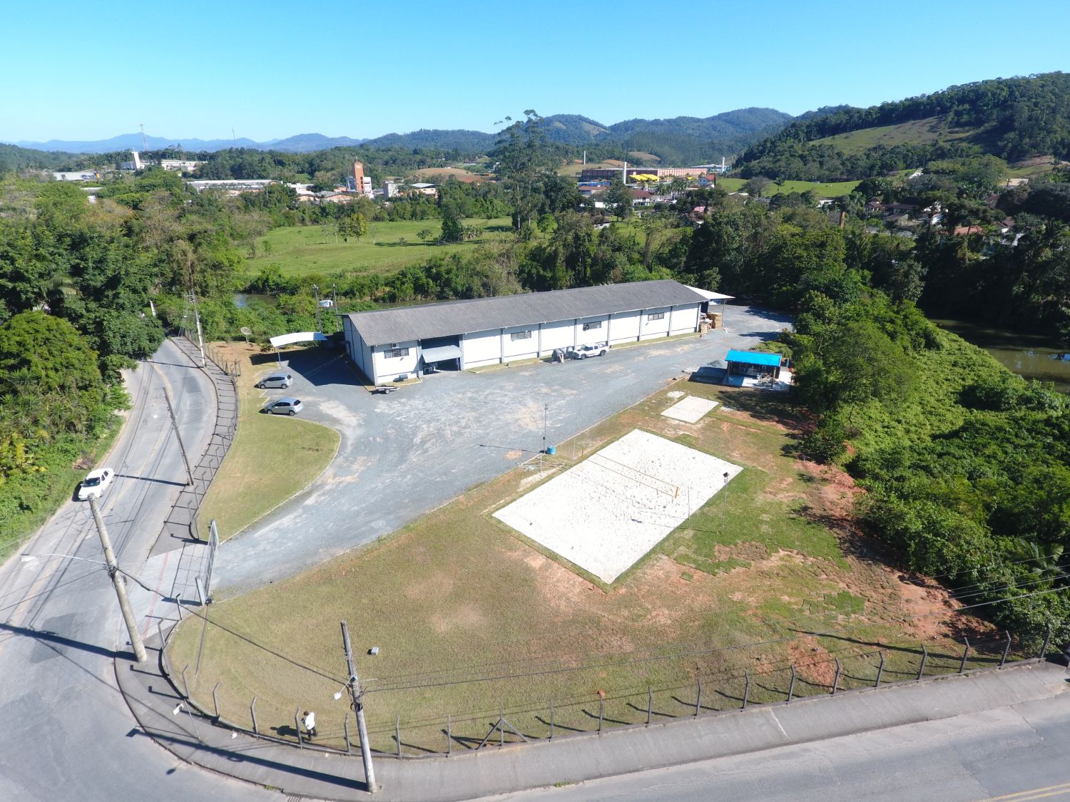 Vista aérea da fábrica da ZK Plast em Pomerode/SC